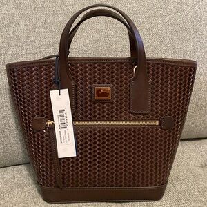 Dooney and Bourke Camden Woven Small Convertible Tote Chocolate 🤎 NWT